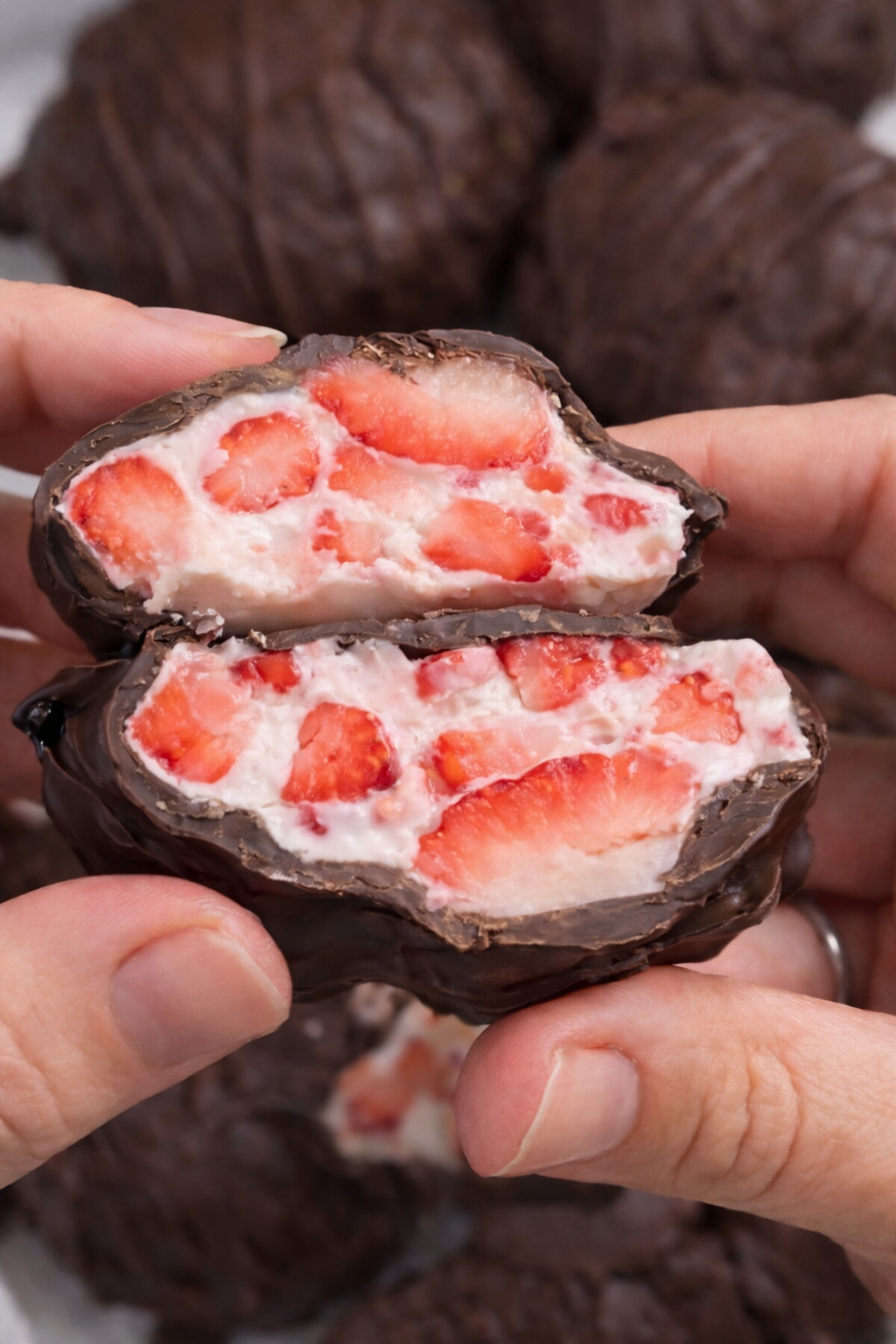 Healthy Protein Strawberry Yogurt Clusters With Dark Chocolate